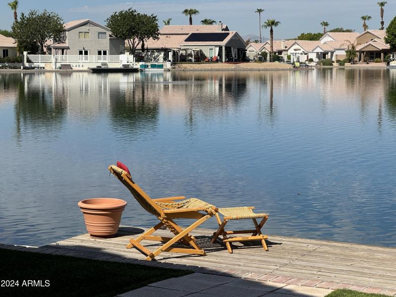 Sitting on the dock by the lake