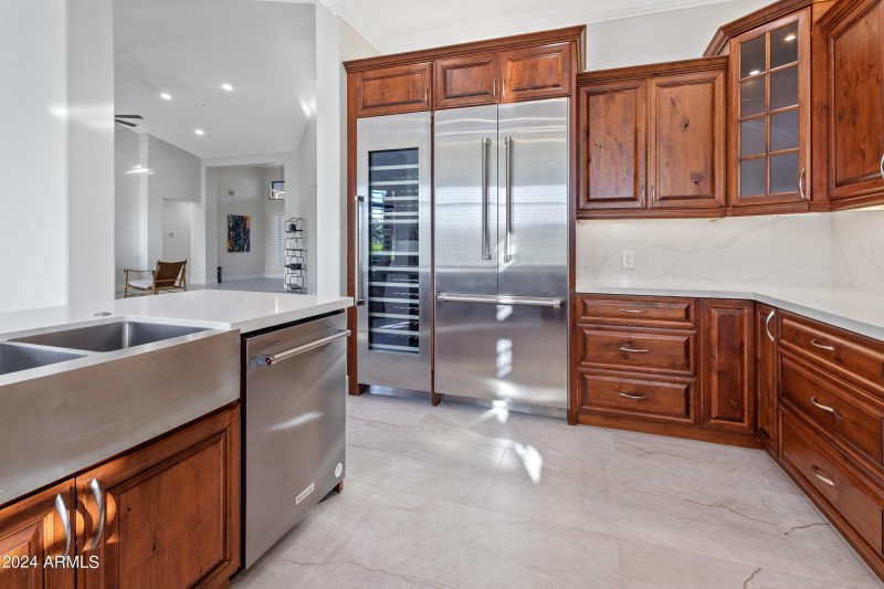 Built in Frig and Wine Cooler