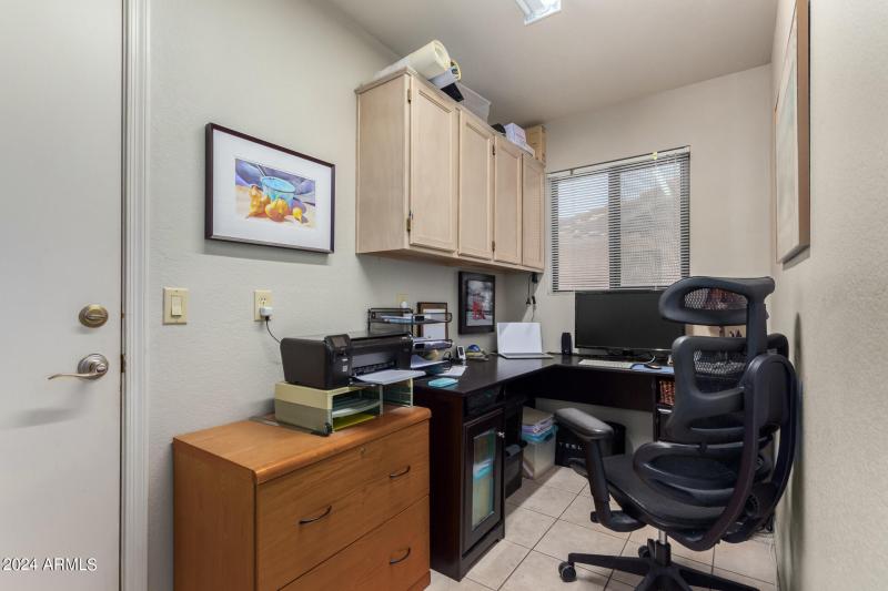 Office behind kitchen