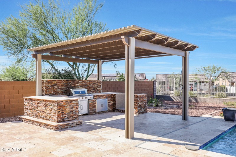 Stonework on BBQ