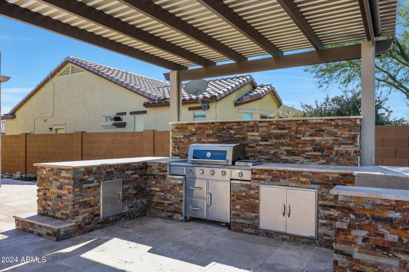 Built-In BBQ Under Pergola