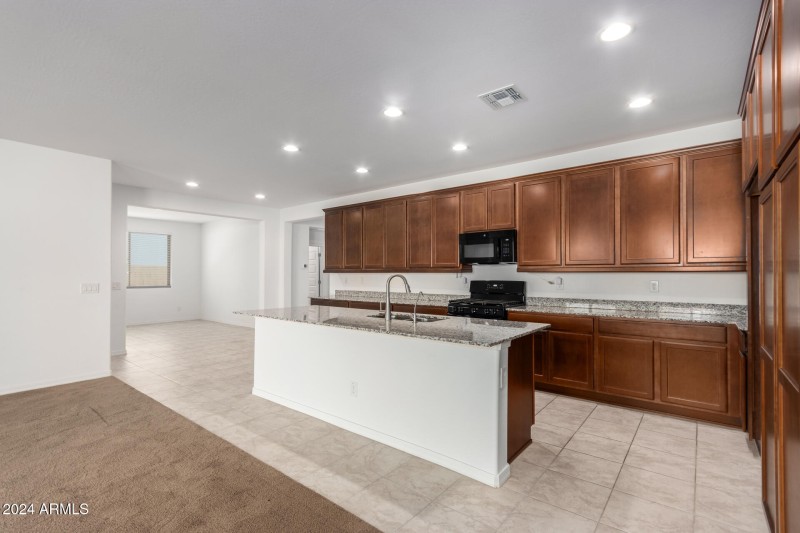 Kitchen with view of the dining room