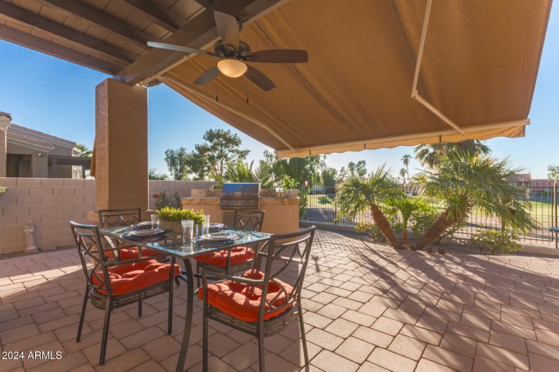 Extended electric awning