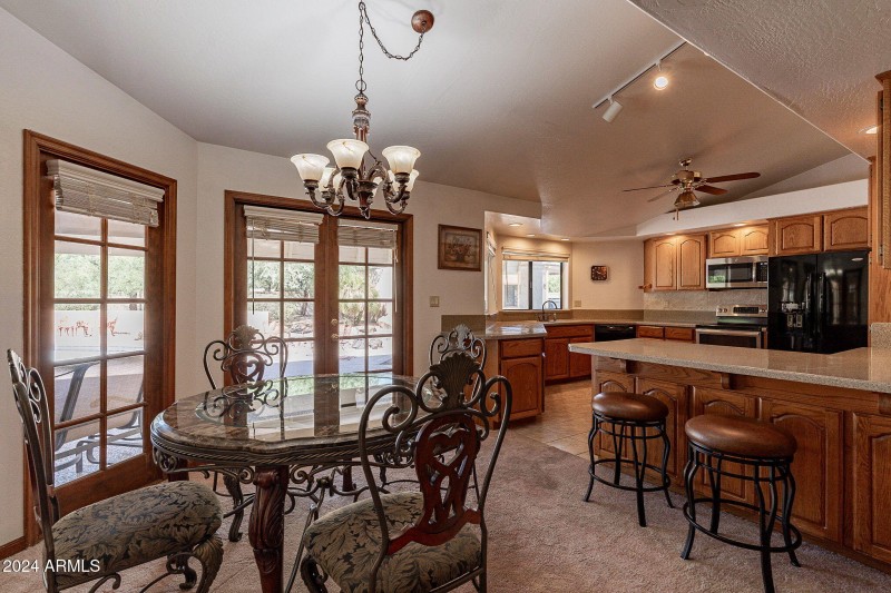 Bright Open Kitchen with French Doors