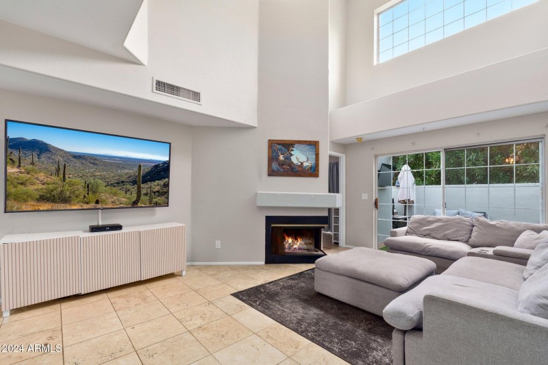 Real wood burning fireplace
