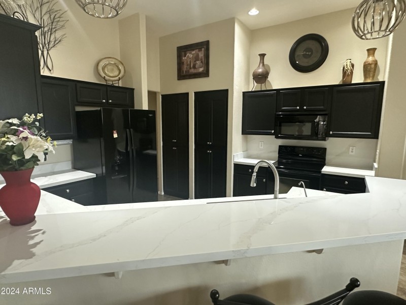 kitchen with quartz counters