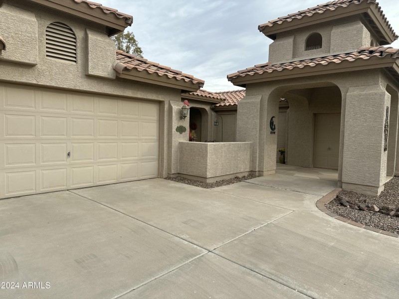 front view of golf cart garage