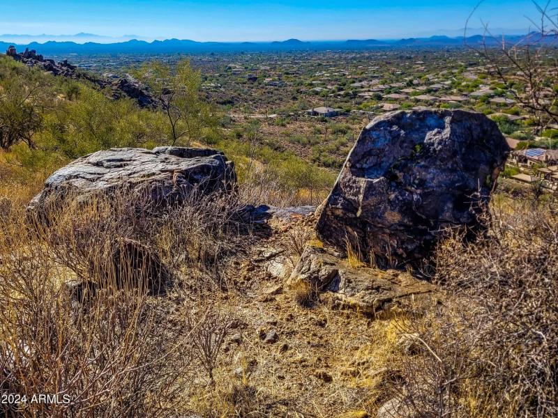 near the top of the property