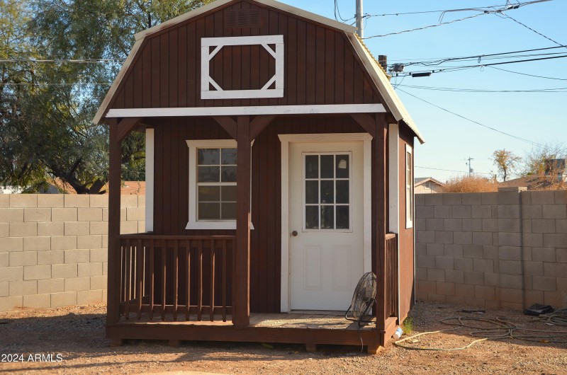 Outside shed