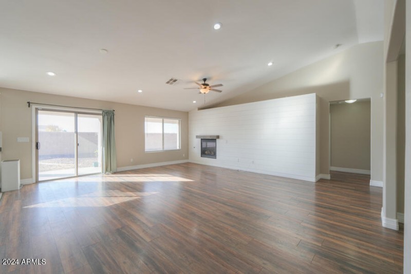 Living area fireplace