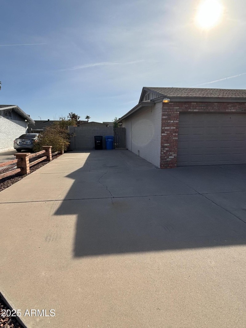 east side of home. Fits 2 cars