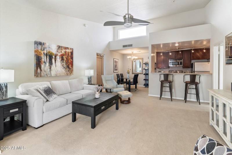 Living room, kitchen, dining rooms