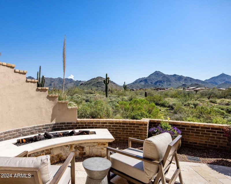 Firepit with mountain views