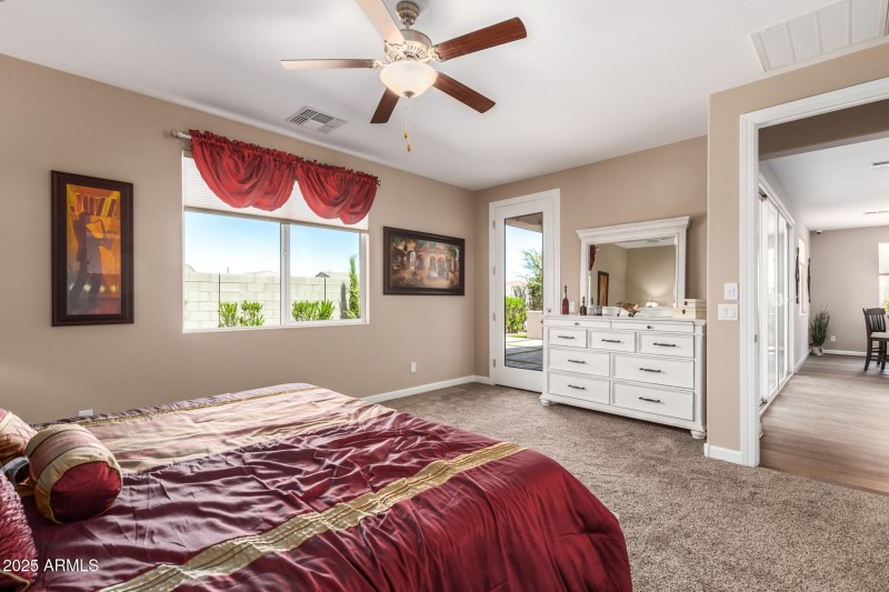 Master Bedroom/Door to the Covered Patio