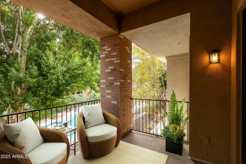 Balcony Overlooking Pool