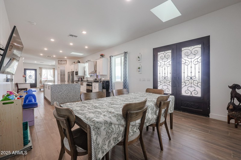 Dining w/double iron/glass doors