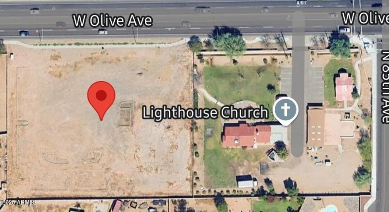 Aerial of both lots