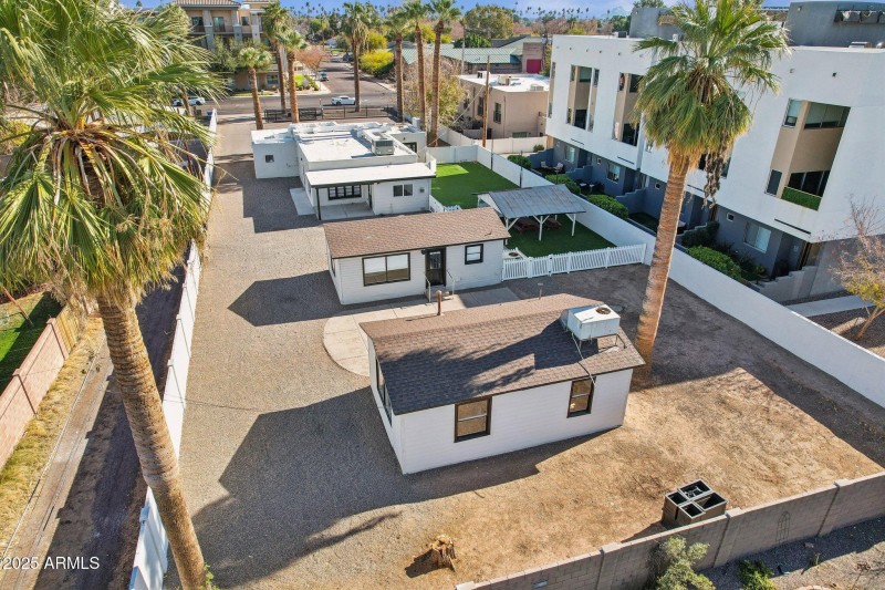 Aerial view looking east