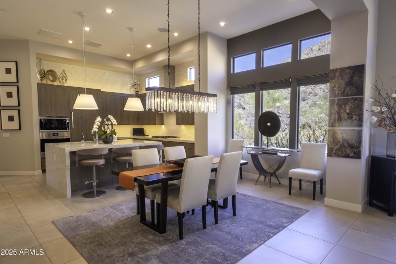 Dining Room, Kitchen w View to Mountain