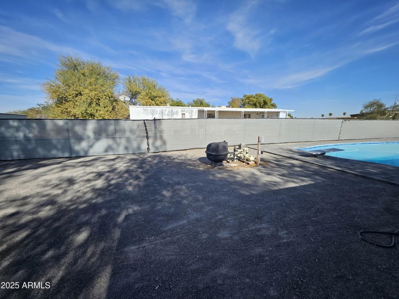 Pool back side view