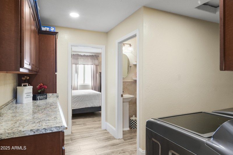 Spacious laundry area