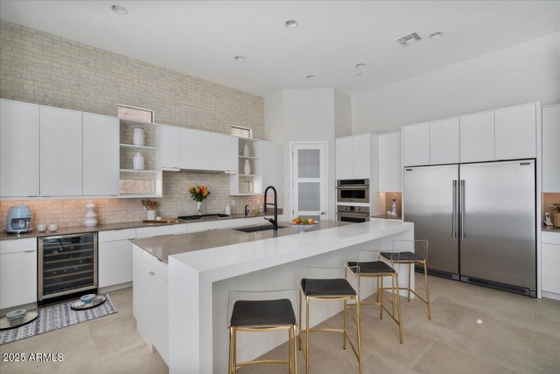 Kitchen with Wine Refrigerator