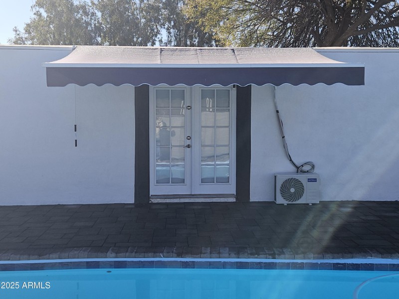 Pool deck front view