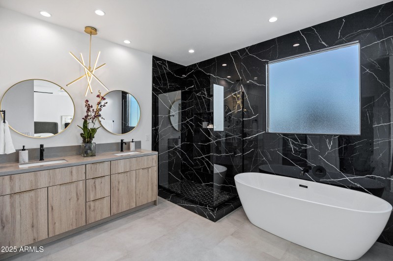 Separate Tub and Custom Tiled Shower