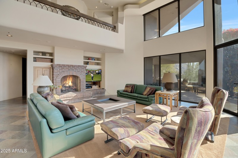 Family room overlooking outdoor living