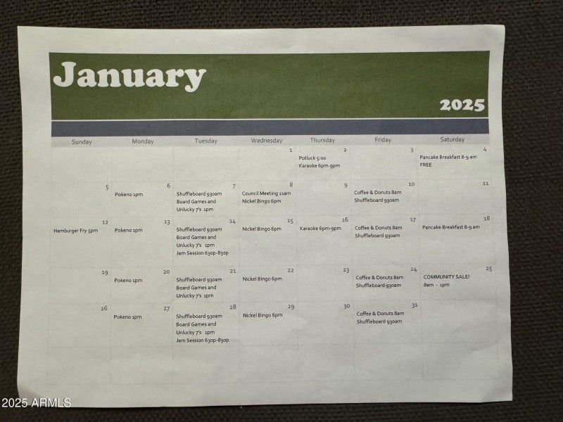 park calendar