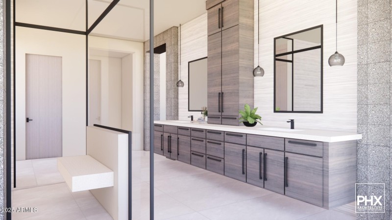 Primary bathroom rendering