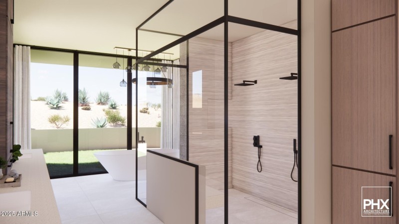 Primary bathroom rendering