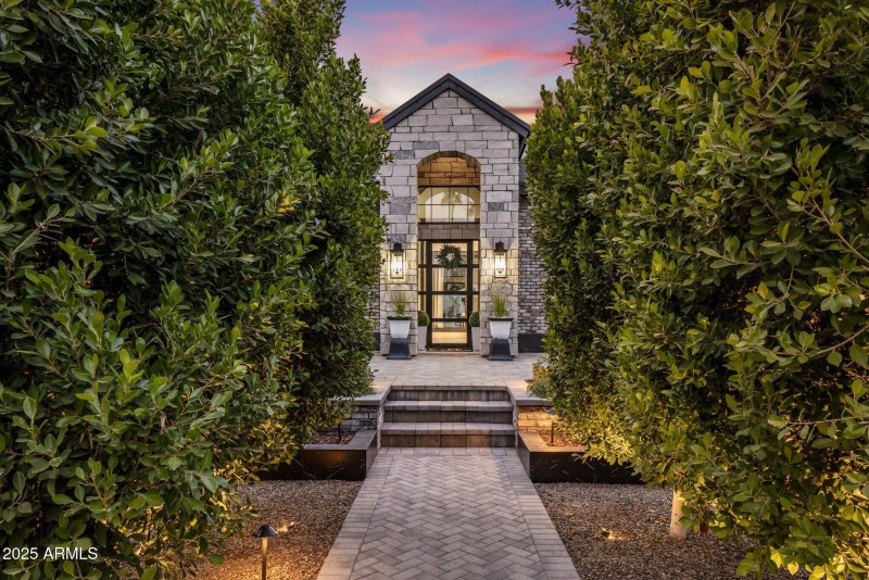 Magical walkway to front entry