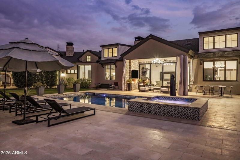 Backyard at twilight