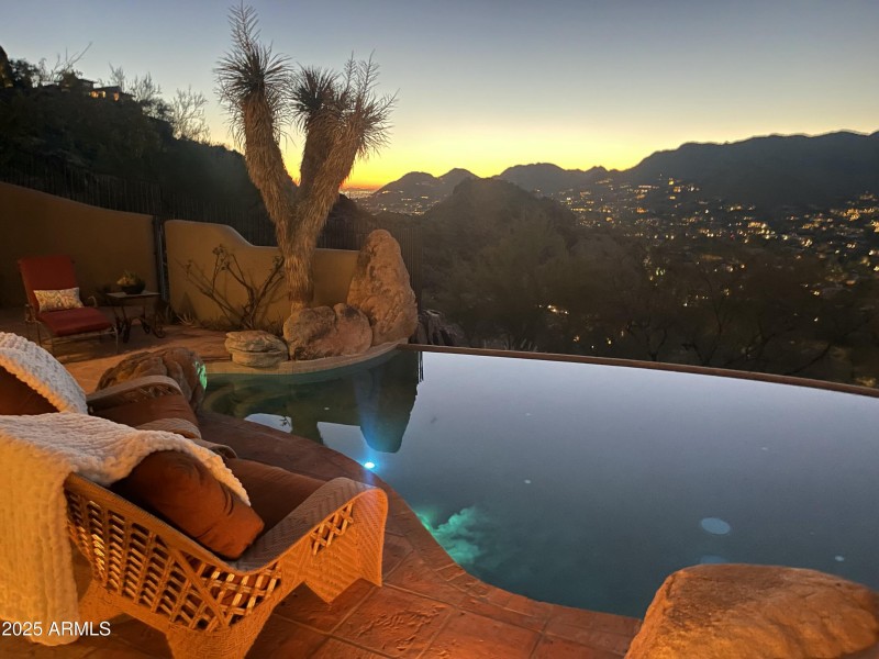 Infinity Pool with Mountain Glow