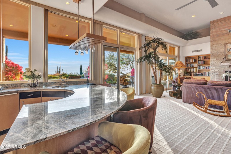 Wet bar open to the living room