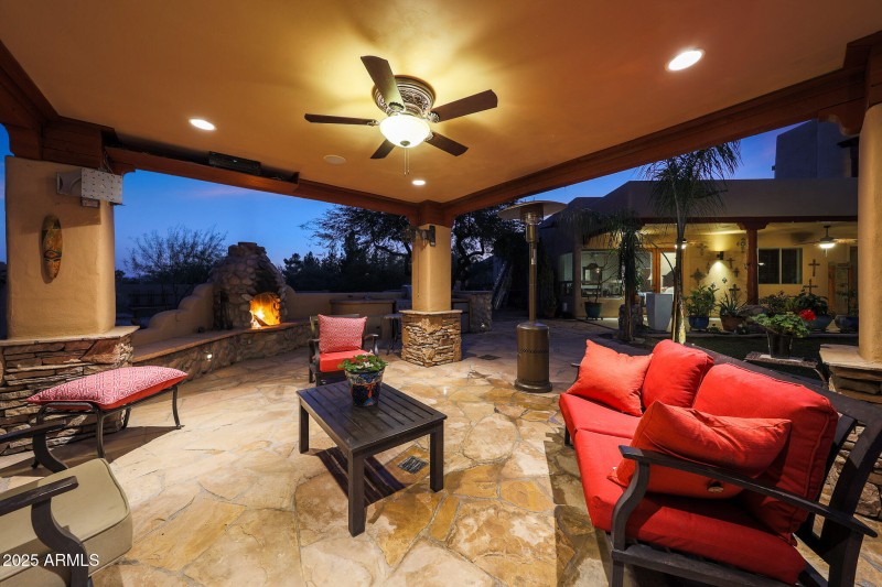SEATING UNDER THE GAZEBO