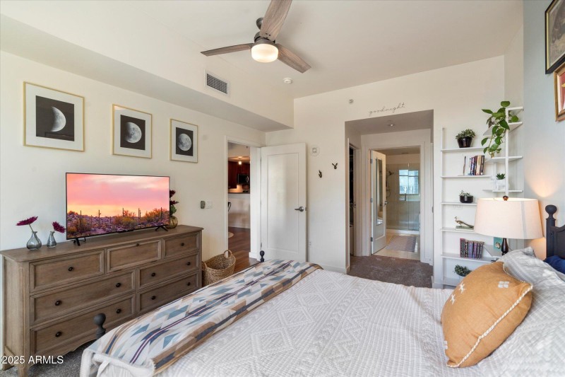 Primary Bedroom w/ Door to Living Area
