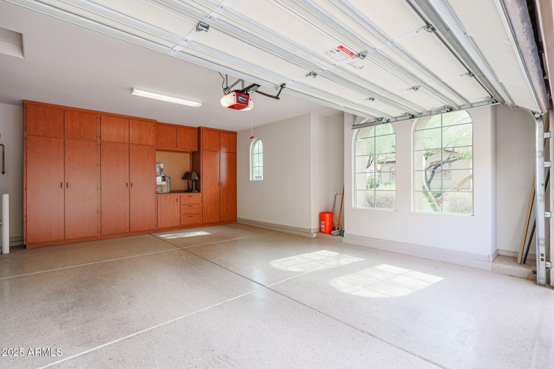 2 Car Garage With Built in Cabinets