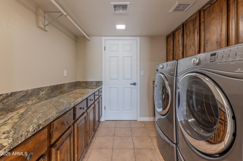 Laundry cabinets and folding area