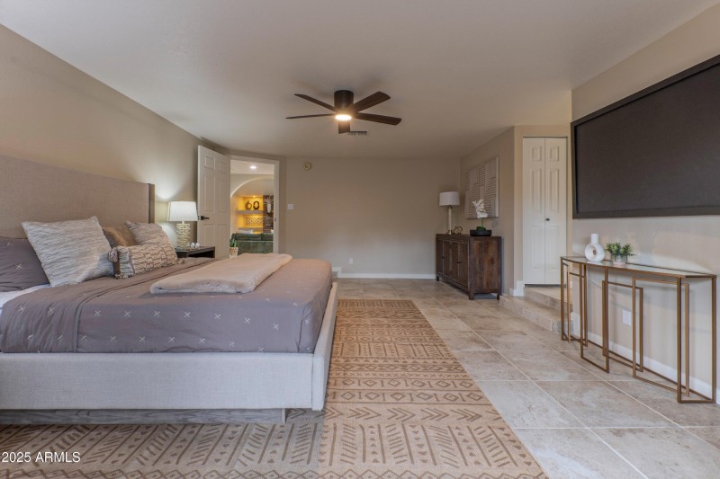 Primary bedroom is split from others