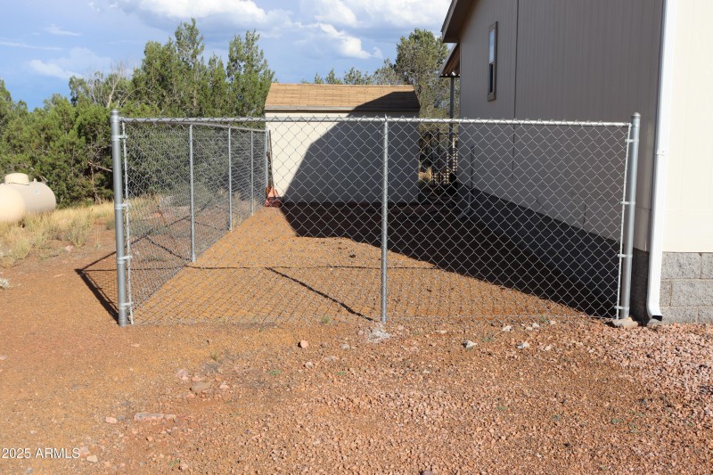 Fenced dog run