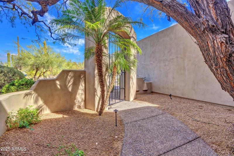 Gated courtyard entry