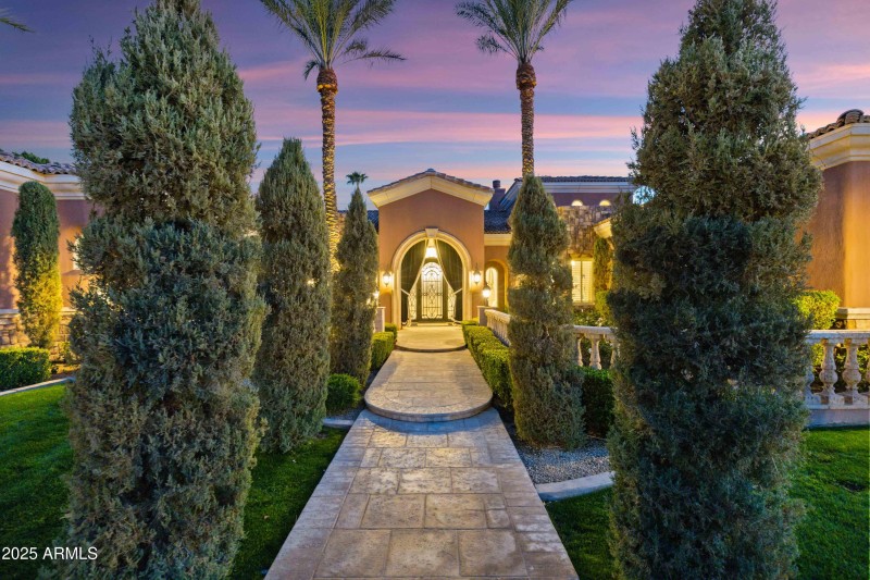 Entry Walkway at Twilight