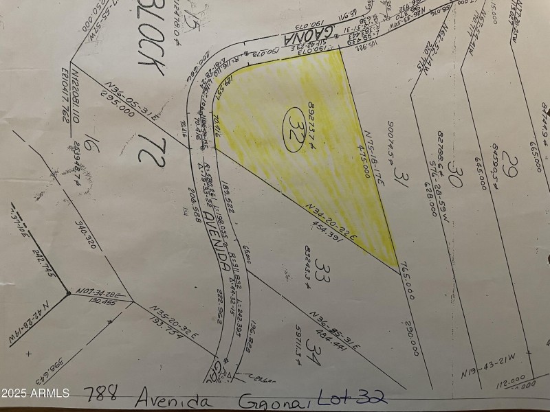 Property map for 788 Avenida Gaona lot 3