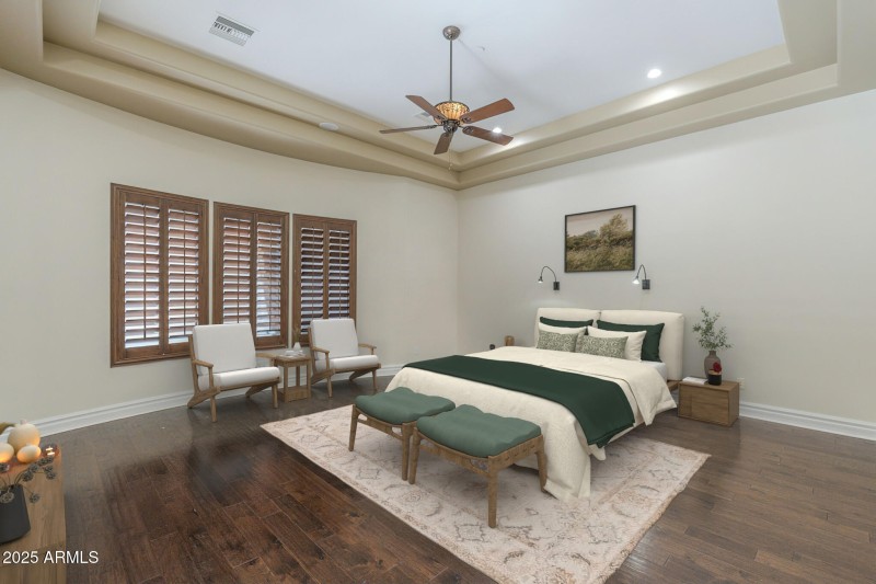 Primary bedroom with virtual staging