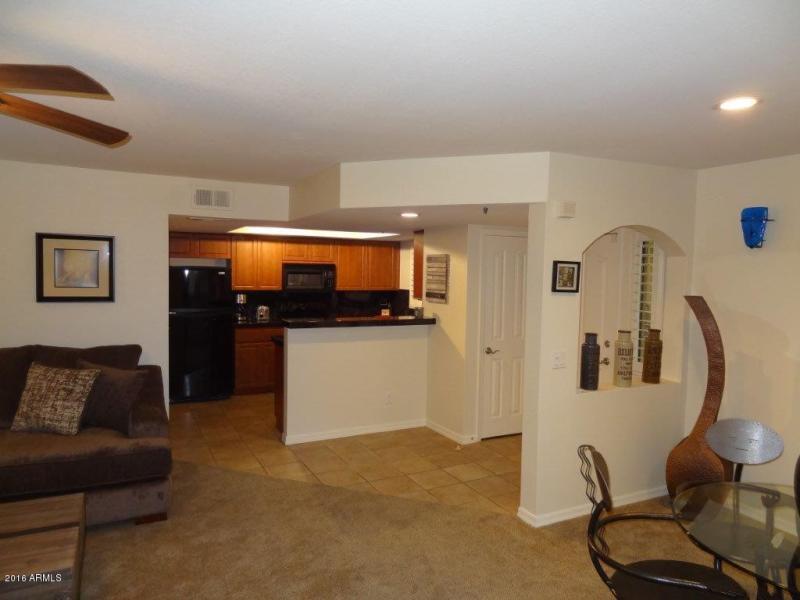 Facing towards kitchen