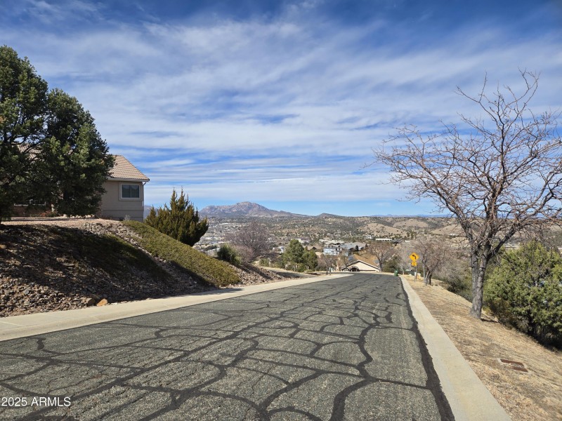 Paved road to the lot