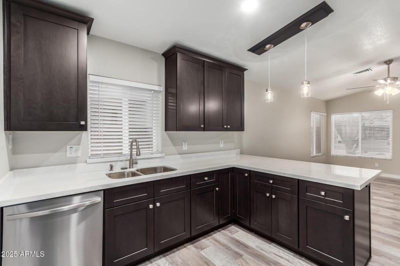Elegant Kitchen with Pendant Lights