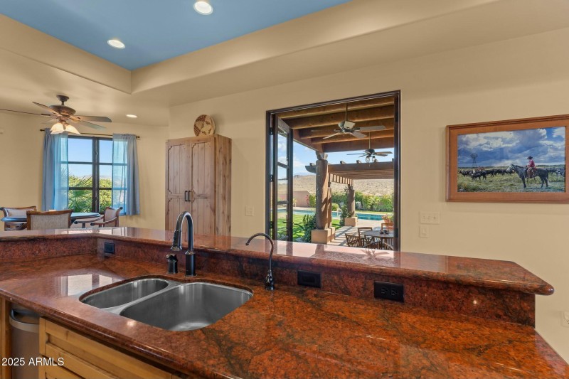 Kitchen Island looking at the rear patio